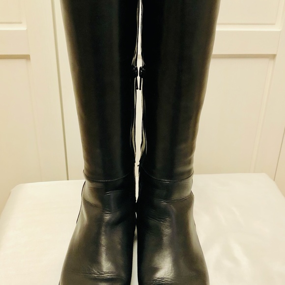 Italian Vera Gomma Studded Leather Tall Boots - Picture 3 of 9